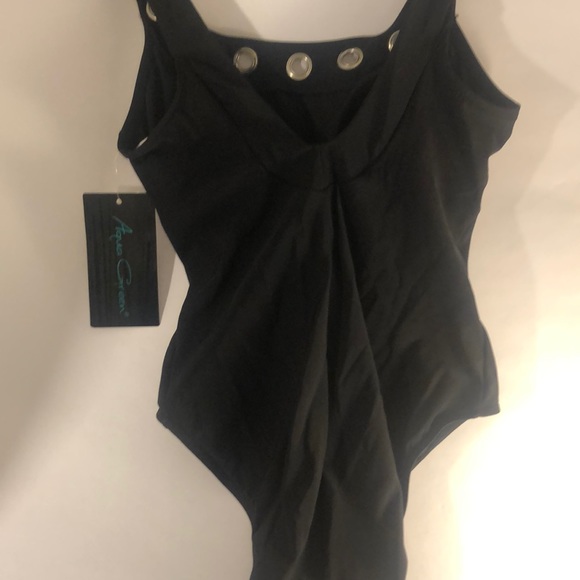 NEW One Piece Swimsuit, Black, Grommet, Size M - Picture 5 of 10